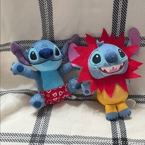 Disney Stitch Plush Toy Duo - Blue, Red, and Yellow